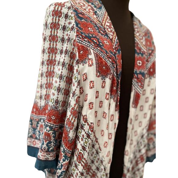 Boho Duster Jacket, Gauzy, Fall Colors, Ladies Med - Picture 2 of 6